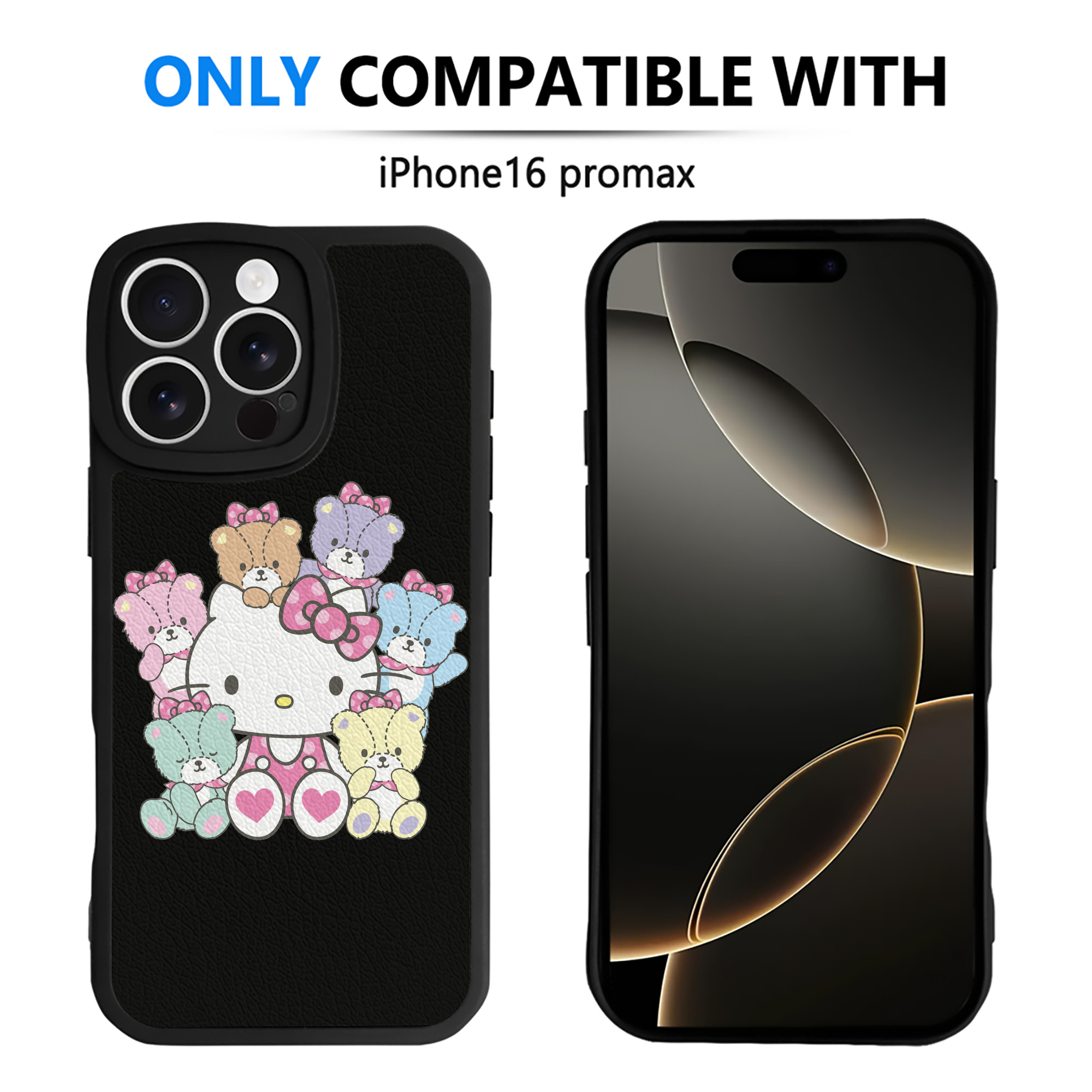 （画像用） Hello Kitty ハローキティ 【iPhone 16シリーズ対応】シリコンスマホケース（レザー調） 材質：シリコン